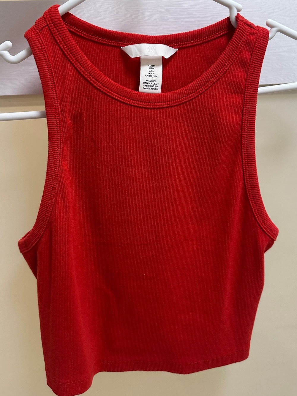 H&M Red Ribbed Cropped Tank - Picture 2 of 6